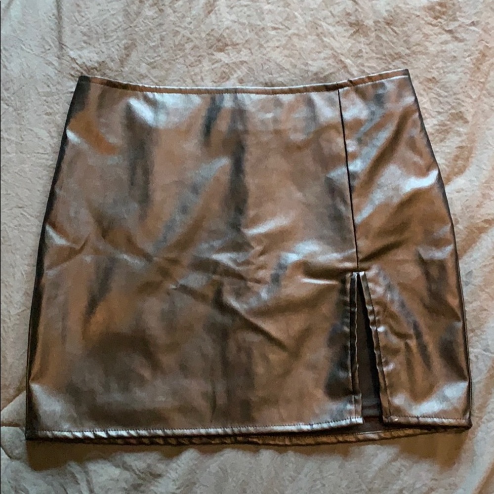 Faux leather skirt